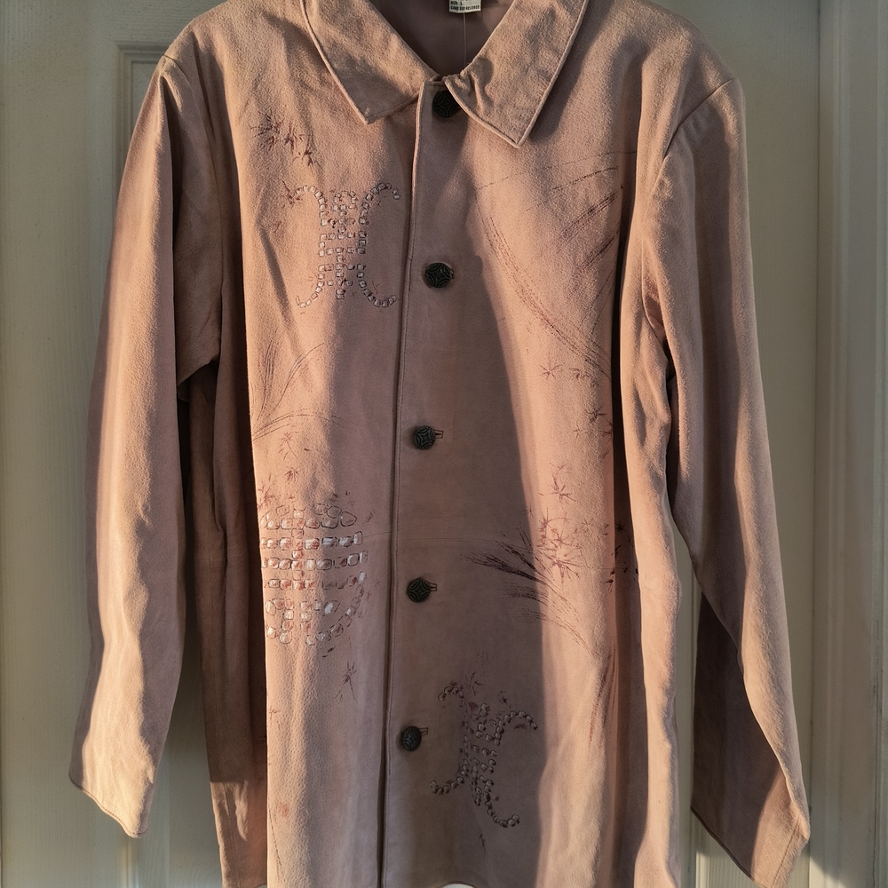Women's Embellished Jacket QVC - Dusty Pink Size Large NWT